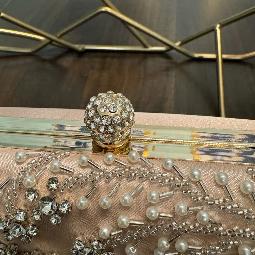 Embellished Floral Pearl Clutch - Picture 2 of 5